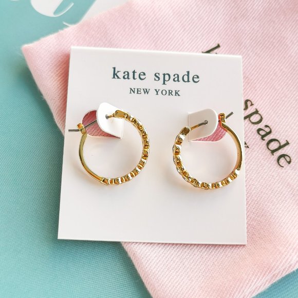 NWT Kate Spade Gold Full Circle Crystal Earrings + dust bag